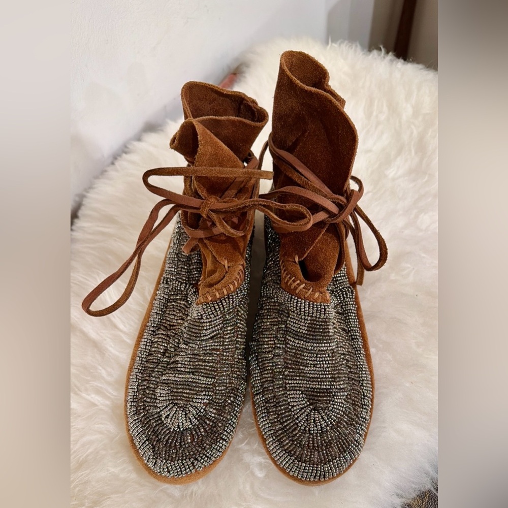 House of Harlow 1960 Beaded Moccasin Bootie